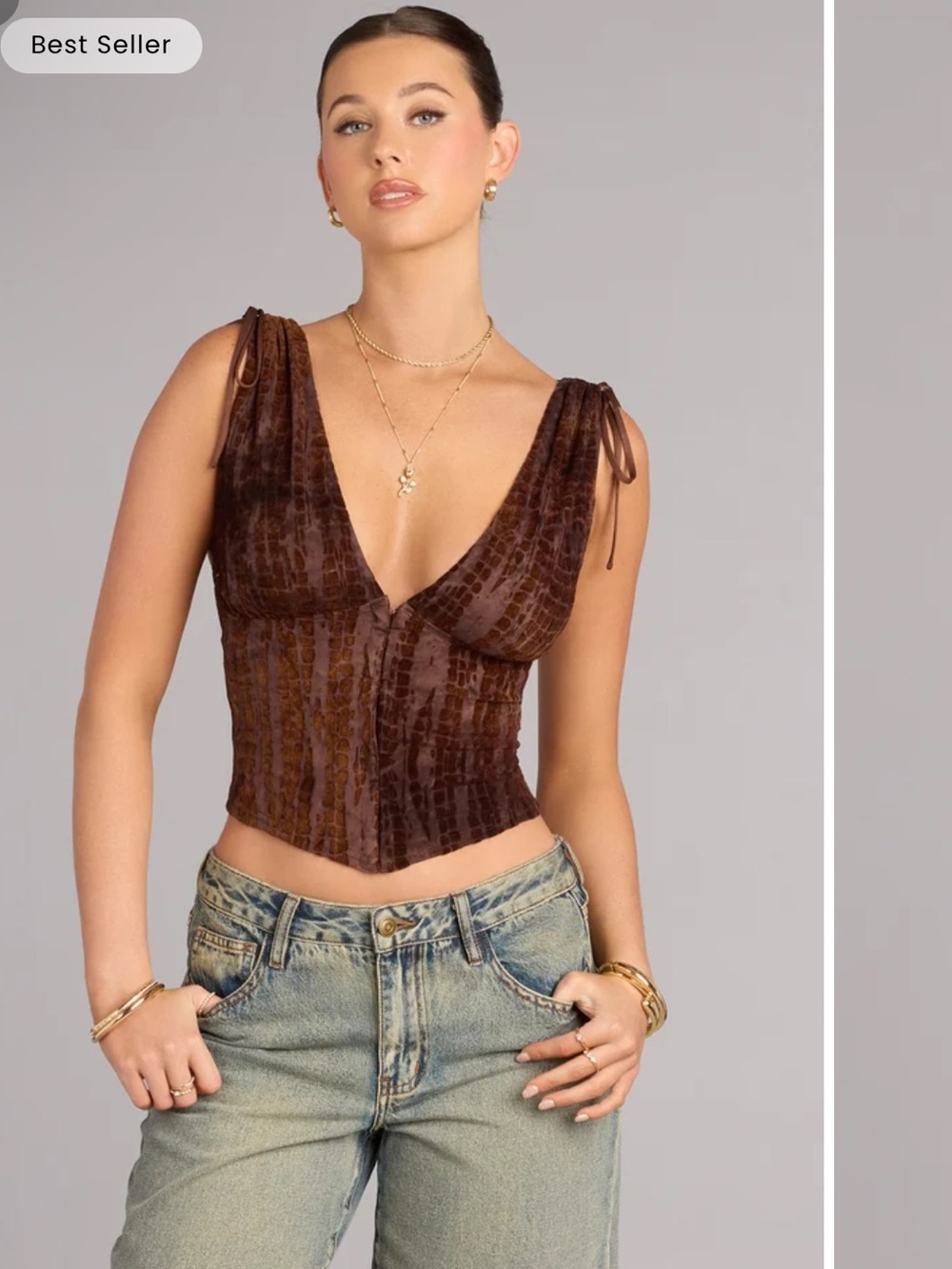 NWT Windsor Caught Your Eye Flocked Velvet Corset Top S